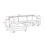 Casa si Gradina - Mobilier - Canapele si coltare - Coltare - Coltar, Atelier Del Sofa, lemn de fag, antracit si auriu, 258x181x83 cm, 825BLC2805 - Infinity.ro