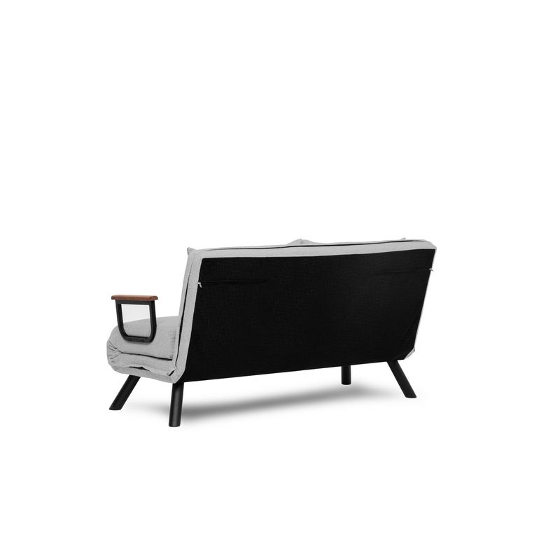 Casa si Gradina - Mobilier - Canapele si coltare - Canapele - Canapea extensibila 2 locuri, Hanah Home, stofa teddy, gri - Infinity.ro