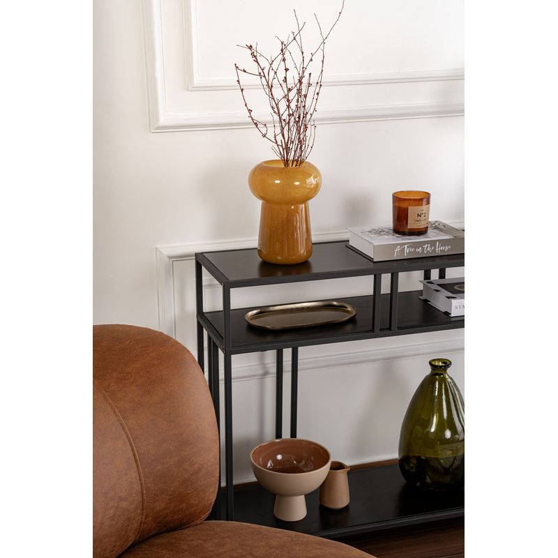 Casa si Gradina - Mobilier - Comode si corpuri - Console - Consola, Hanah Home, pal melaminat, negru, 110x30x78 cm - Infinity.ro