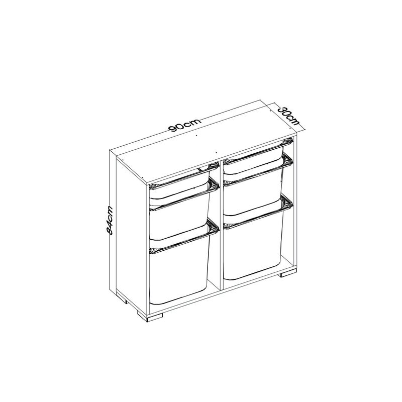Casa si Gradina - Mobilier - Organizare si depozitare - Cutii depozitare - Dulap multifunctional, Hanah Home, pal melaminat, alb, 90x30x84 cm - Infinity.ro