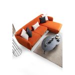 Casa si Gradina - Mobilier - Canapele si coltare - Coltare - Coltar extensibil, Hanah Home, lemn fag si pal, portocaliu, 270x170x98 cm - Infinity.ro