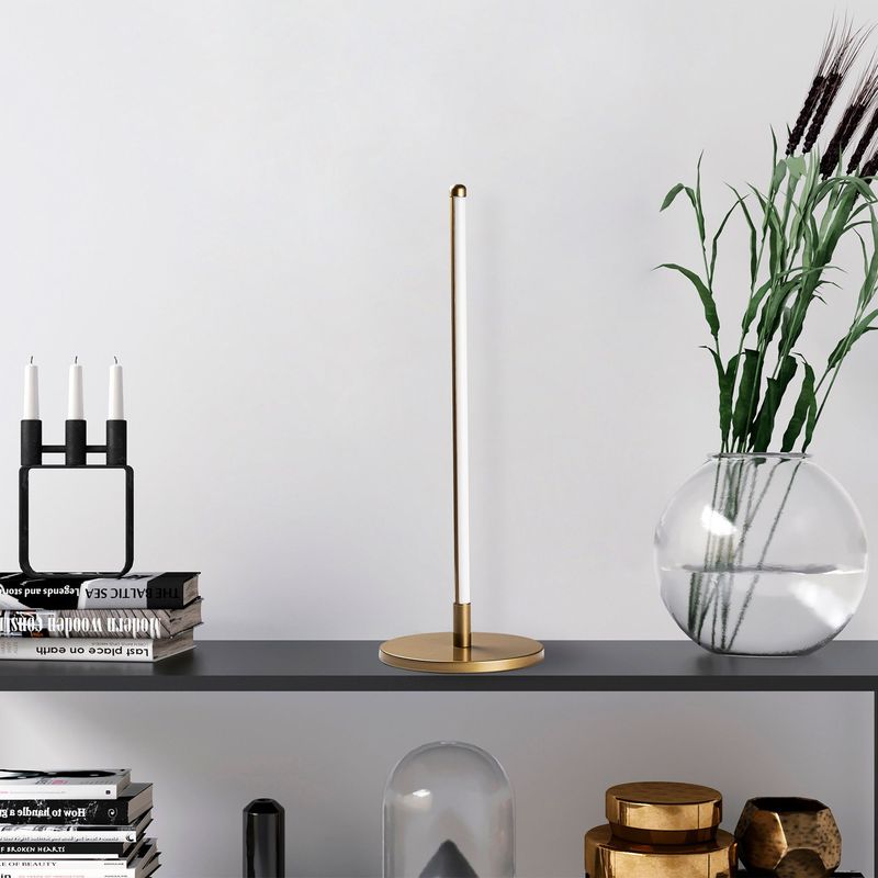 Casa si Gradina - Corpuri si surse de iluminat - Veioze si lampi - Veioze - Veioza, Opviq, metal, auriu, 18x51 cm - Infinity.ro