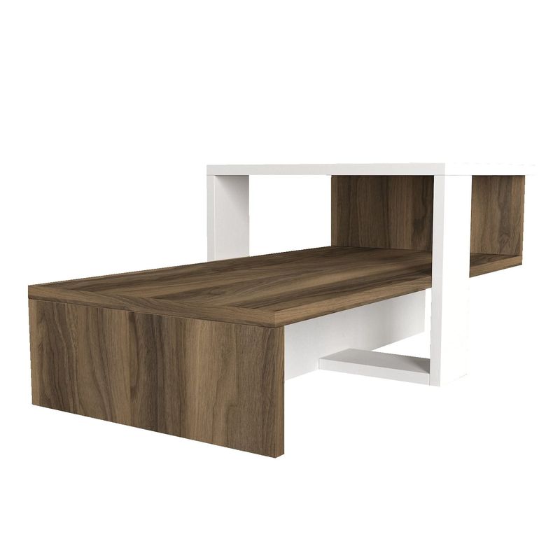 Casa si Gradina - Mobilier - Mese si birouri - Masute de cafea - Masuta de cafea, Hanah Home, pal melaminat, alb si nuc, 80x43.6x16.3 cm - Infinity.ro