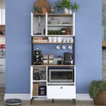 Casa si Gradina - Mobilier - Comode si corpuri - Corpuri bucatarie - Dulap multifunctional, Hanah Home, PAL melaminat, alb nuc, 90x38x184.2 cm - Infinity.ro