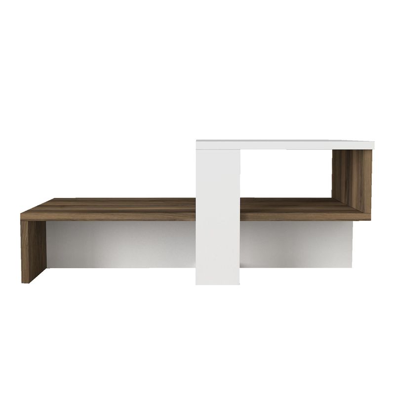 Casa si Gradina - Mobilier - Mese si birouri - Masute de cafea - Masuta de cafea, Hanah Home, pal melaminat, alb si nuc, 80x43.6x16.3 cm - Infinity.ro