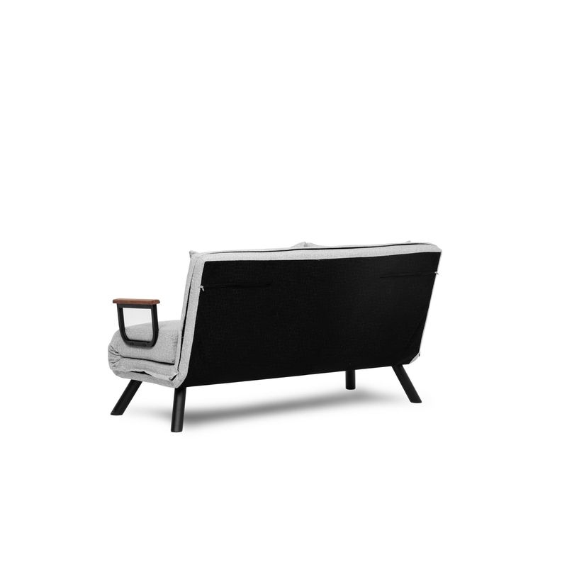 Casa si Gradina - Mobilier - Canapele si coltare - Canapele - Canapea extensibila 2 locuri, Hanah Home, stofa teddy, gri - Infinity.ro