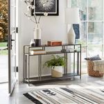Casa si Gradina - Mobilier - Comode si corpuri - Console - Consola, Hanah Home, pal melaminat, negru, 110x30x78 cm - Infinity.ro