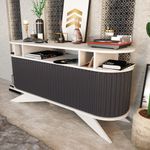 Casa si Gradina - Mobilier - Comode si corpuri - Console - Consola, Hanah Home, pal melaminat, alb si antracit, 150x43x75 cm - Infinity.ro