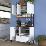 Casa si Gradina - Mobilier - Comode si corpuri - Corpuri bucatarie - Dulap multifunctional, Hanah Home, PAL melaminat, alb nuc, 90x38x184.2 cm - Infinity.ro