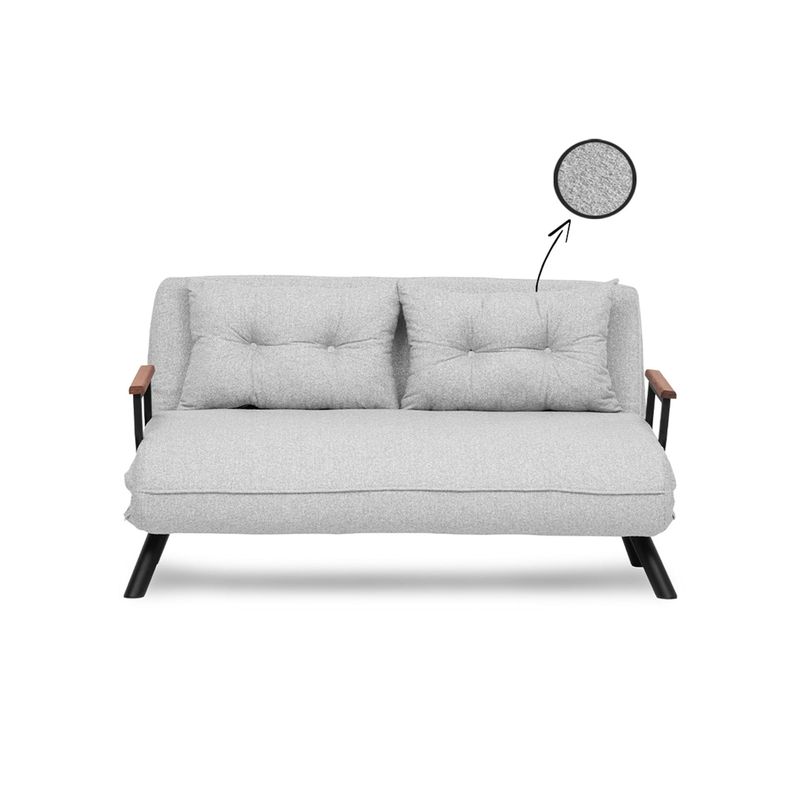 Casa si Gradina - Mobilier - Canapele si coltare - Canapele - Canapea extensibila 2 locuri, Hanah Home, stofa teddy, gri - Infinity.ro