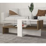 Casa si Gradina - Mobilier - Mese si birouri - Masute de cafea - Masuta de cafea, Hanah Home, pal melaminat, alb si nuc, 80x43.6x16.3 cm - Infinity.ro