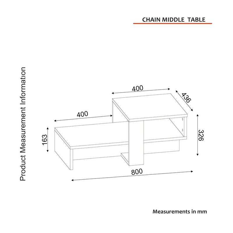 Casa si Gradina - Mobilier - Mese si birouri - Masute de cafea - Masuta de cafea, Hanah Home, pal melaminat, alb si nuc, 80x43.6x16.3 cm - Infinity.ro