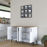 Casa si Gradina - Mobilier - Comode si corpuri - Comode - Comoda, Hanah Home, pal melaminat, alb si nuc, 120x40x78.6 cm - Infinity.ro