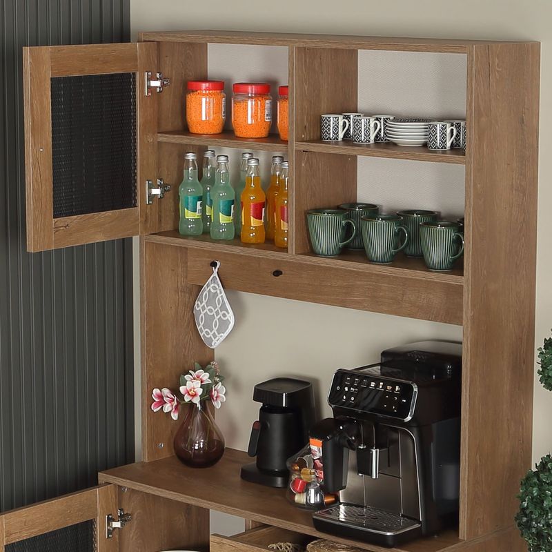 Casa si Gradina - Mobilier - Comode si corpuri - Corpuri bucatarie - Dulap multifunctional, Hanah Home, pal, stejar caucazian, 96x40x187 cm - Infinity.ro