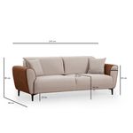 Casa si Gradina - Mobilier - Canapele si coltare - Canapele - Canapea extensibila 3 locuri, Hanah Home, lemn fag, bej scortisoara, 215x85x85 cm - Infinity.ro