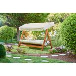 Casa si Gradina - Gradina si terasa - Balansoare si hamace - Balansoare - Balansoar de gradina, Hanah Home, lemn de pin, natural bej, 236x190x175 cm - Infinity.ro