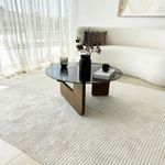 Casa si Gradina - Mobilier - Mese si birouri - Masute de cafea - Masuta de cafea, Hanah Home, sticla securizata si lemn masiv, nuc si fum, 75x35x75 cm - Infinity.ro