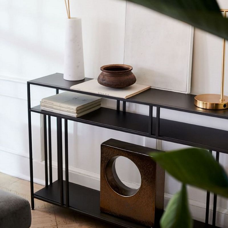 Casa si Gradina - Mobilier - Comode si corpuri - Console - Consola, Hanah Home, pal melaminat, negru, 110x30x78 cm - Infinity.ro