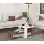 Casa si Gradina - Mobilier - Mese si birouri - Masute de cafea - Masuta de cafea, Hanah Home, pal melaminat, alb si nuc, 80x43.6x16.3 cm - Infinity.ro