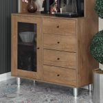 Casa si Gradina - Mobilier - Comode si corpuri - Corpuri bucatarie - Dulap multifunctional, Hanah Home, pal, stejar caucazian, 96x40x187 cm - Infinity.ro