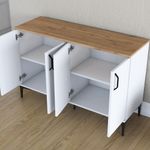 Casa si Gradina - Mobilier - Comode si corpuri - Comode - Comoda, Hanah Home, pal melaminat, alb si nuc, 120x40x78.6 cm - Infinity.ro