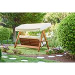 Casa si Gradina - Gradina si terasa - Balansoare si hamace - Balansoare - Balansoar de gradina, Hanah Home, lemn de pin, natural bej, 236x190x175 cm - Infinity.ro