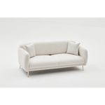 Casa si Gradina - Mobilier - Canapele si coltare - Canapele - Canapea extensibila 3 locuri, Hanah Home, lemn de fag, crem auriu, 210x80x95 cm - Infinity.ro