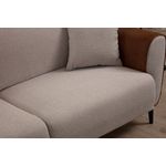 Casa si Gradina - Mobilier - Canapele si coltare - Canapele - Canapea extensibila 3 locuri, Hanah Home, lemn fag, bej scortisoara, 215x85x85 cm - Infinity.ro