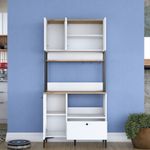 Casa si Gradina - Mobilier - Comode si corpuri - Corpuri bucatarie - Dulap multifunctional, Hanah Home, PAL melaminat, alb nuc, 90x38x184.2 cm - Infinity.ro