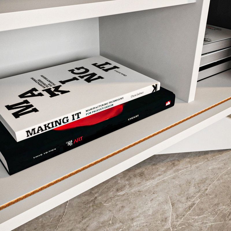 Casa si Gradina - Mobilier - Comode si corpuri - Console - Consola, Hanah Home, pal melaminat, alb si antracit, 150x43x75 cm - Infinity.ro