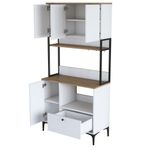 Casa si Gradina - Mobilier - Comode si corpuri - Corpuri bucatarie - Dulap multifunctional, Hanah Home, PAL melaminat, alb nuc, 90x38x184.2 cm - Infinity.ro