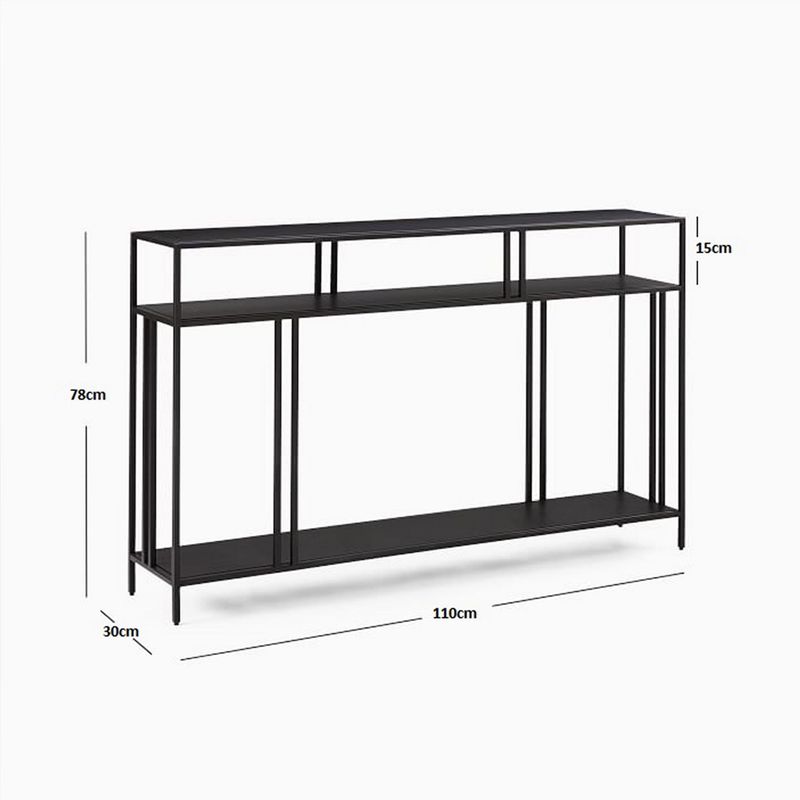Casa si Gradina - Mobilier - Comode si corpuri - Console - Consola, Hanah Home, pal melaminat, negru, 110x30x78 cm - Infinity.ro