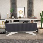 Casa si Gradina - Mobilier - Comode si corpuri - Console - Consola, Hanah Home, pal melaminat, alb si antracit, 150x43x75 cm - Infinity.ro