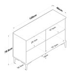 Casa si Gradina - Mobilier - Comode si corpuri - Comode - Comoda, Hanah Home, pal melaminat, alb si nuc, 120x40x78.6 cm - Infinity.ro