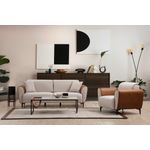 Casa si Gradina - Mobilier - Canapele si coltare - Canapele - Canapea extensibila 3 locuri, Hanah Home, lemn fag, bej scortisoara, 215x85x85 cm - Infinity.ro