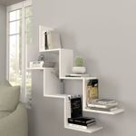Casa si Gradina - Mobilier - Biblioteci si rafturi - Rafturi - Raft de perete, Hanah Home, pal melaminat, alb, 129x50x22 cm - Infinity.ro