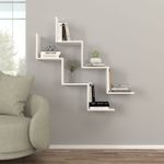Casa si Gradina - Mobilier - Biblioteci si rafturi - Rafturi - Raft de perete, Hanah Home, pal melaminat, alb, 129x50x22 cm - Infinity.ro
