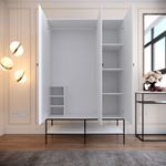 Casa si Gradina - Mobilier - Dulapuri si sifoniere - Sifoniere - Sifonier, Hanah Home, pal melaminat, alb, 126x50x200 cm - Infinity.ro