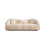 Casa si Gradina - Mobilier - Canapele si coltare - Canapele - Canapea 3 locuri, Hanah Home, lemn fag si pal, crem, 236x91x76 cm - Infinity.ro