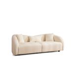 Casa si Gradina - Mobilier - Canapele si coltare - Canapele - Canapea 3 locuri, Hanah Home, lemn fag si pal, crem, 236x91x76 cm - Infinity.ro