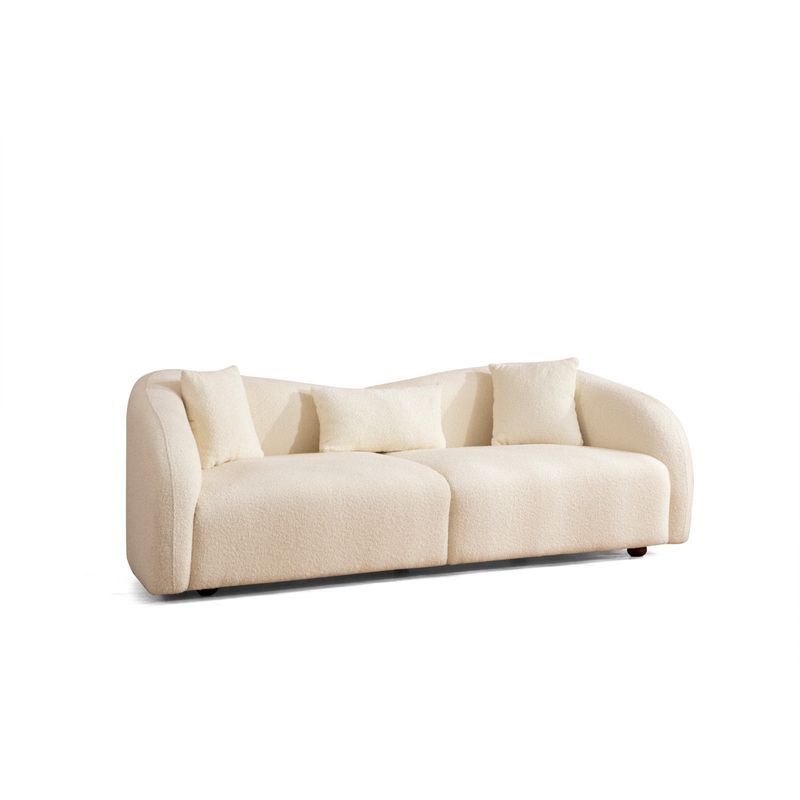 Casa si Gradina - Mobilier - Canapele si coltare - Canapele - Canapea 3 locuri, Hanah Home, lemn fag si pal, crem, 236x91x76 cm - Infinity.ro