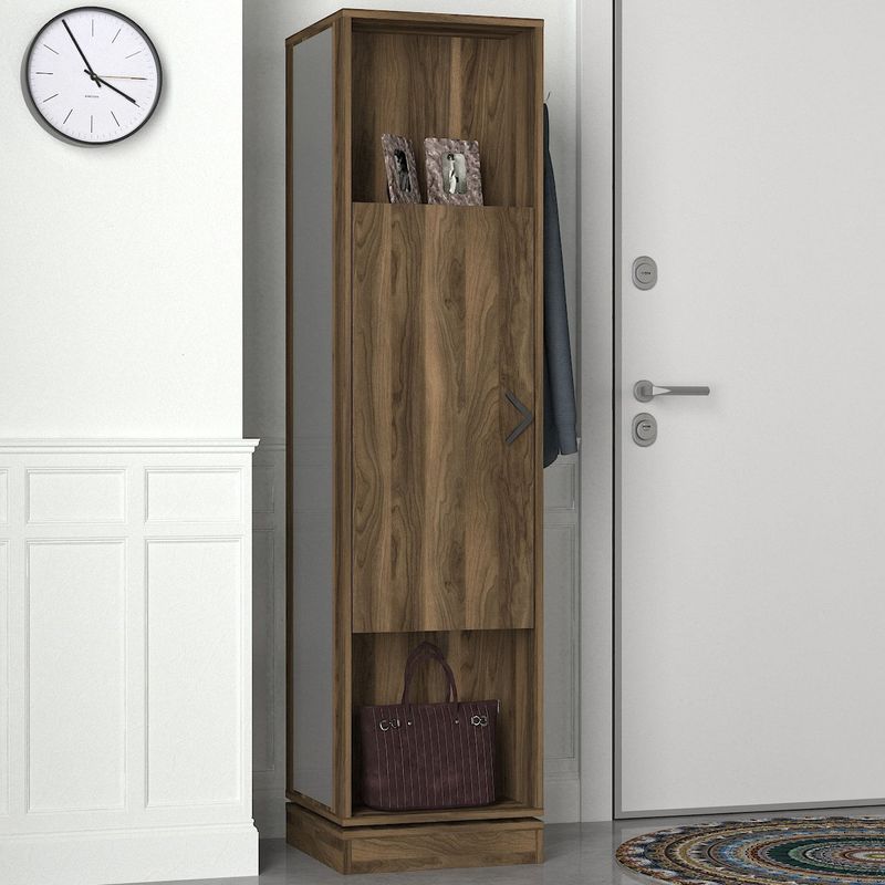 Casa si Gradina - Mobilier - Organizare si depozitare - Cuiere - Cuier, Hanah Home, panou aglomerat melaminat, nuc, 44.8x44.8x180 cm - Infinity.ro