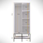 Casa si Gradina - Mobilier - Dulapuri si sifoniere - Sifoniere - Sifonier, Hanah Home, pal melaminat, alb negru auriu, 84x50x200 cm - Infinity.ro