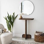 Casa si Gradina - Mobilier - Comode si corpuri - Console - Consola, Hanah Home, lemn masiv, nuc, 80x25x85 cm - Infinity.ro