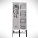 Casa si Gradina - Mobilier - Dulapuri si sifoniere - Sifoniere - Sifonier, Hanah Home, pal melaminat, alb negru auriu, 84x50x200 cm - Infinity.ro