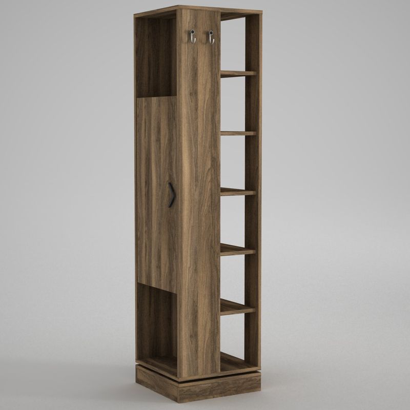 Casa si Gradina - Mobilier - Organizare si depozitare - Cuiere - Cuier, Hanah Home, panou aglomerat melaminat, nuc, 44.8x44.8x180 cm - Infinity.ro