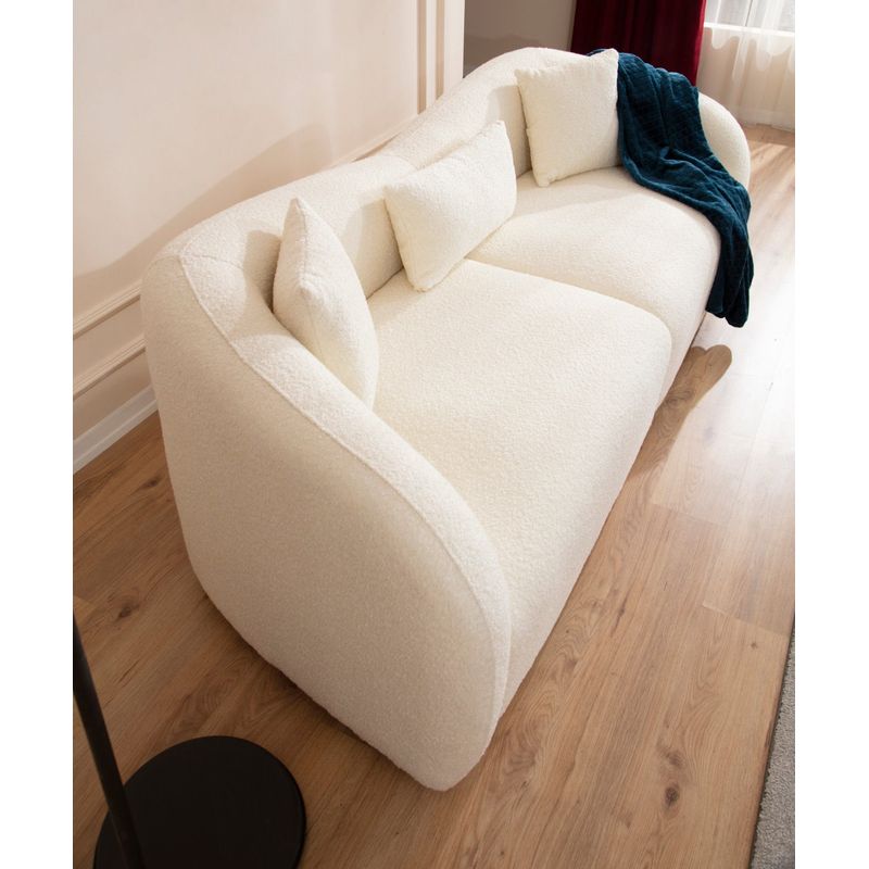 Casa si Gradina - Mobilier - Canapele si coltare - Canapele - Canapea 3 locuri, Hanah Home, lemn fag si pal, crem, 236x91x76 cm - Infinity.ro