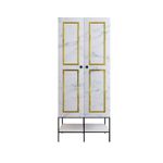 Casa si Gradina - Mobilier - Dulapuri si sifoniere - Sifoniere - Sifonier, Hanah Home, pal melaminat, alb negru auriu, 84x50x200 cm - Infinity.ro