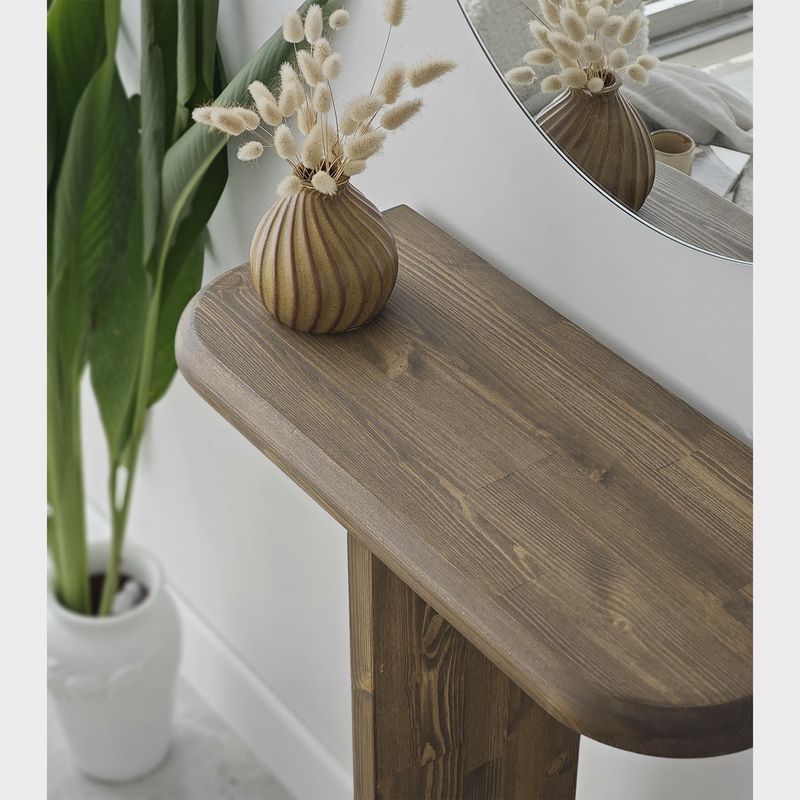 Casa si Gradina - Mobilier - Comode si corpuri - Console - Consola, Hanah Home, lemn masiv, nuc, 80x25x85 cm - Infinity.ro
