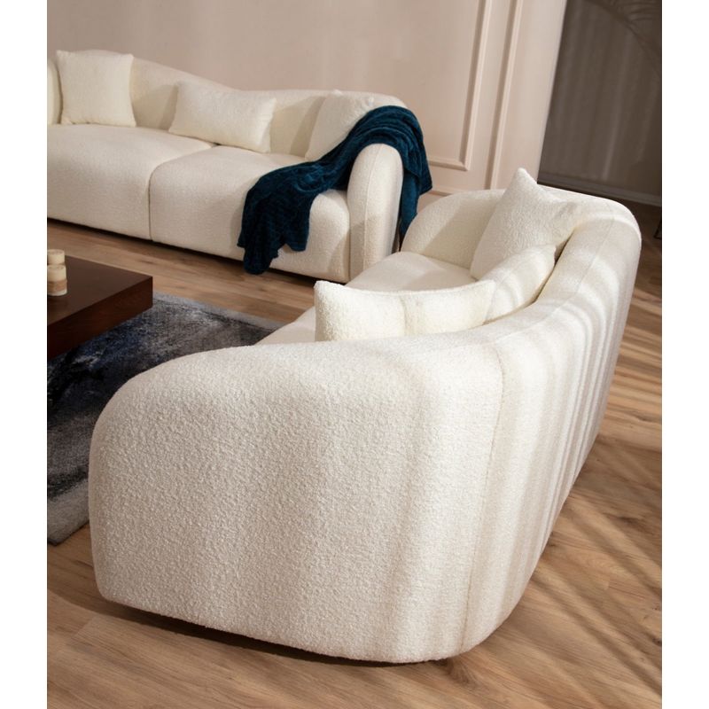 Casa si Gradina - Mobilier - Canapele si coltare - Canapele - Canapea 3 locuri, Hanah Home, lemn fag si pal, crem, 236x91x76 cm - Infinity.ro